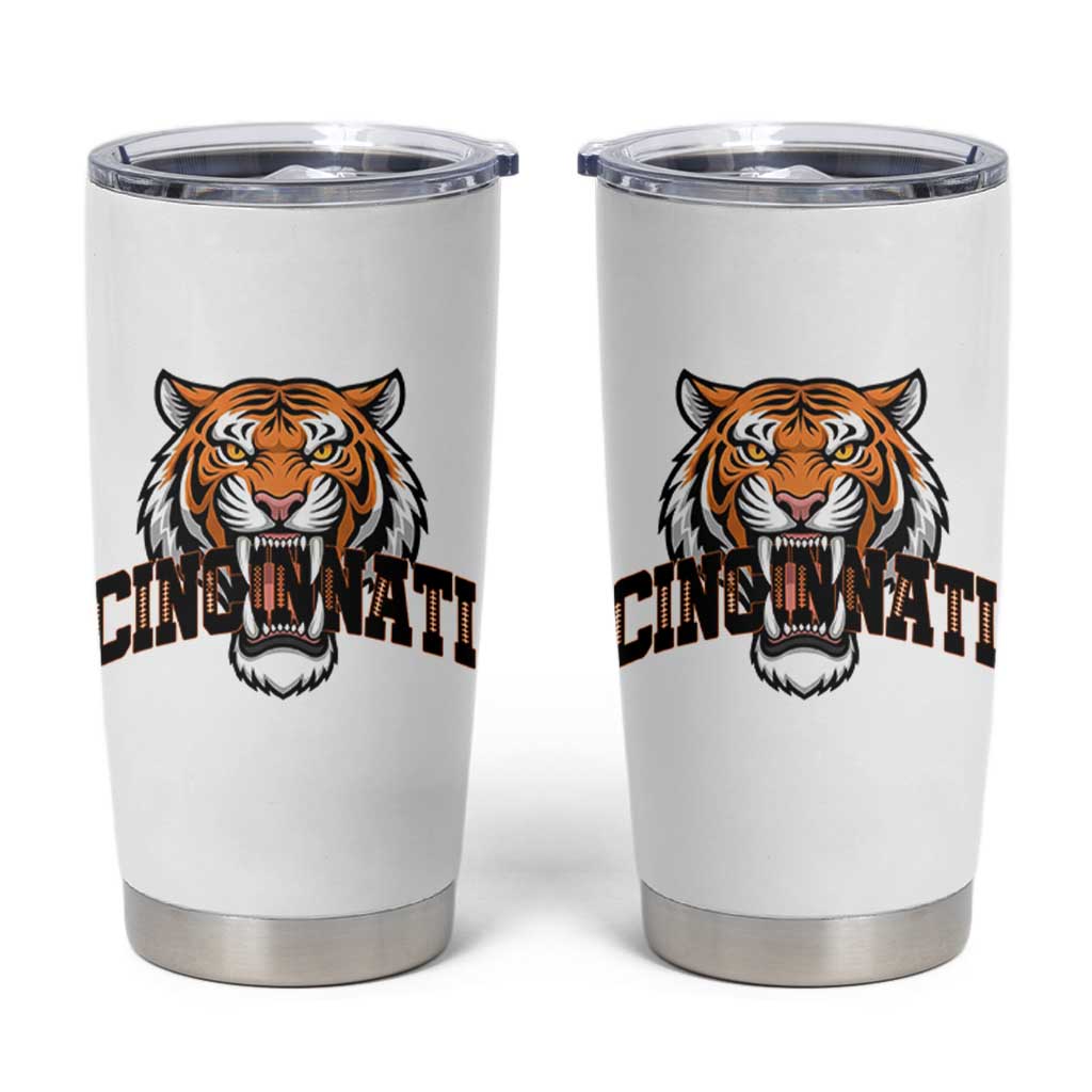 Roaring Cincinnati Tiger Football Tumbler Cup Game Day Fans Gift - Wonder Print Shop
