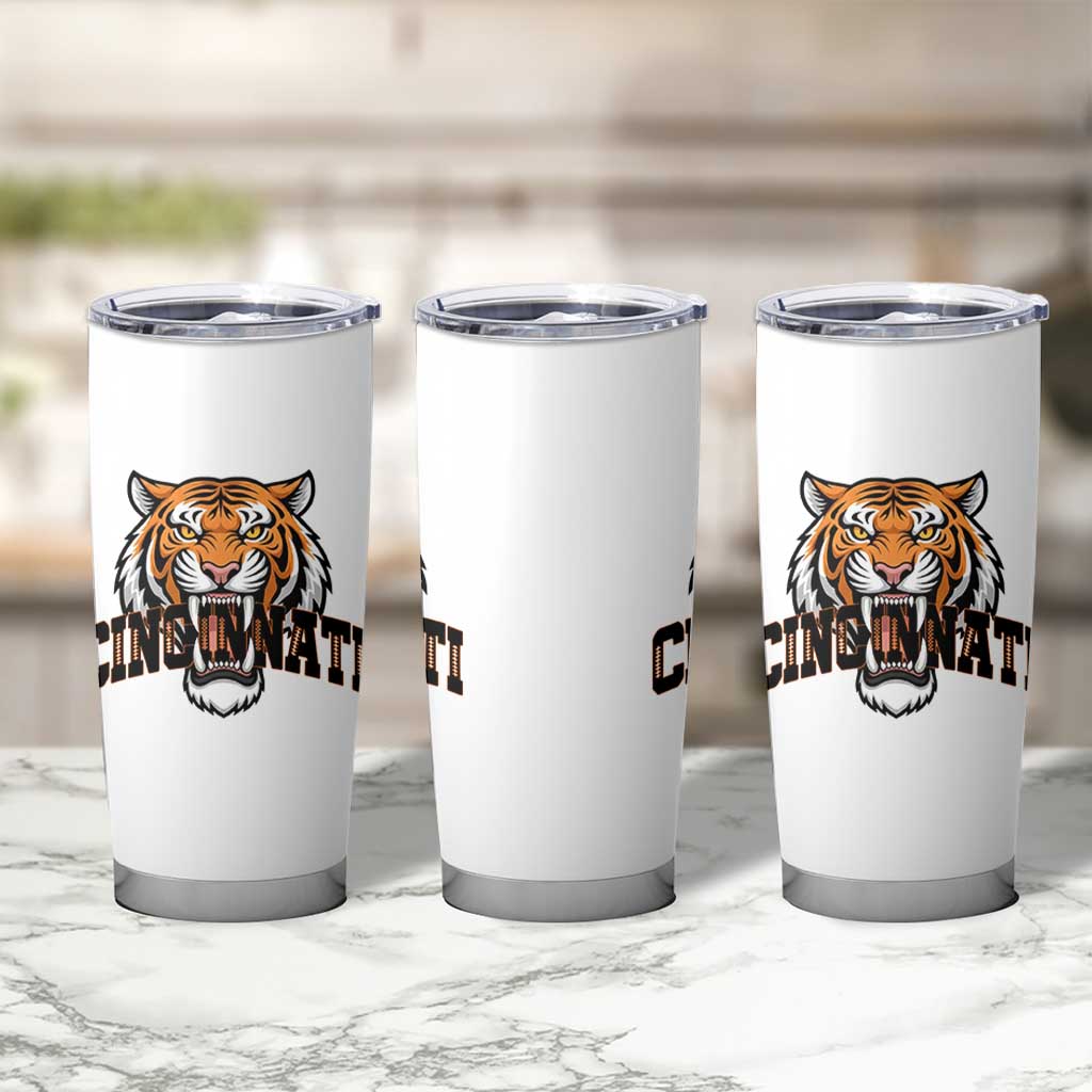 Roaring Cincinnati Tiger Football Tumbler Cup Game Day Fans Gift - Wonder Print Shop