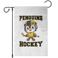 Funny Penguin Playing Ice Hockey Garden Flag Winter Sports Gift - Wonder Print Shop