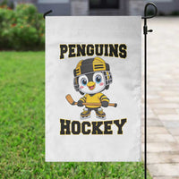 Funny Penguin Playing Ice Hockey Garden Flag Winter Sports Gift - Wonder Print Shop