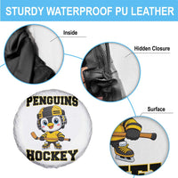 Funny Penguin Playing Ice Hockey Spare Tire Cover Winter Sports Gift - Wonder Print Shop