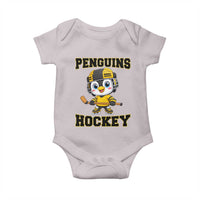 Funny Penguin Playing Ice Hockey Baby Onesie Winter Sports Gift - Wonder Print Shop
