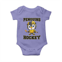 Funny Penguin Playing Ice Hockey Baby Onesie Winter Sports Gift - Wonder Print Shop