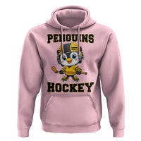 Funny Penguin Playing Ice Hockey Hoodie Winter Sports Gift - Wonder Print Shop