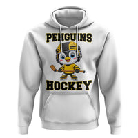 Funny Penguin Playing Ice Hockey Hoodie Winter Sports Gift - Wonder Print Shop