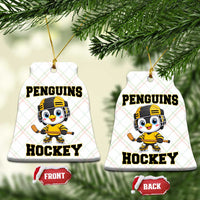 Funny Penguin Playing Ice Hockey Ceramic Ornament Winter Sports Gift - Wonder Print Shop