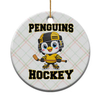Funny Penguin Playing Ice Hockey Ceramic Ornament Winter Sports Gift - Wonder Print Shop