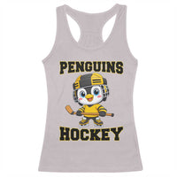Funny Penguin Playing Ice Hockey Racerback Tank Top Winter Sports Gift - Wonder Print Shop