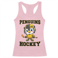 Funny Penguin Playing Ice Hockey Racerback Tank Top Winter Sports Gift - Wonder Print Shop