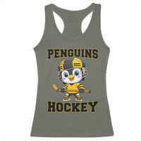 Funny Penguin Playing Ice Hockey Racerback Tank Top Winter Sports Gift - Wonder Print Shop