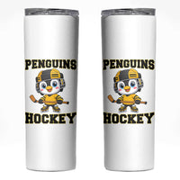 Funny Penguin Playing Ice Hockey Skinny Tumbler Winter Sports Gift - Wonder Print Shop
