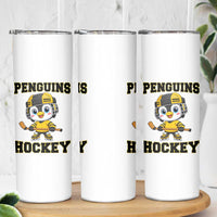 Funny Penguin Playing Ice Hockey Skinny Tumbler Winter Sports Gift - Wonder Print Shop