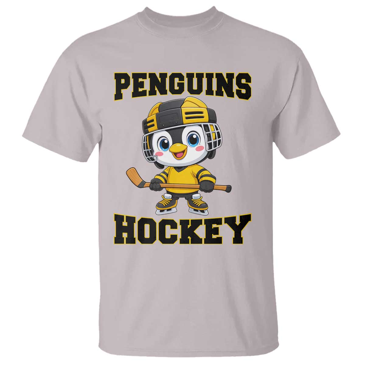 Funny Penguin Playing Ice Hockey T Shirt Winter Sports Gift - Wonder Print Shop