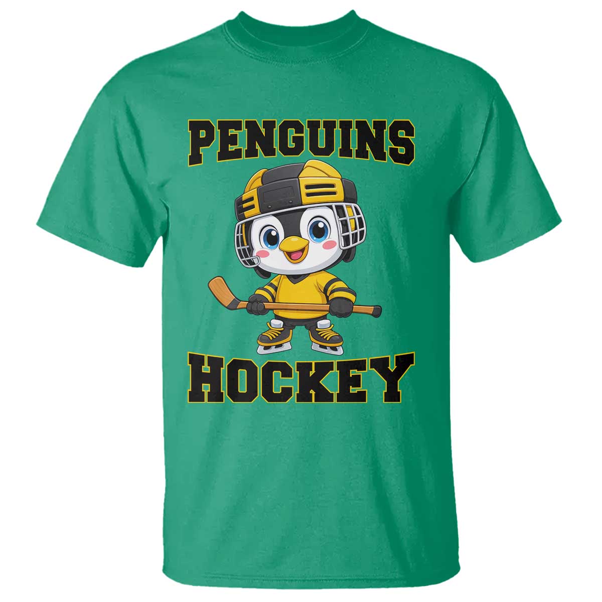 Funny Penguin Playing Ice Hockey T Shirt Winter Sports Gift - Wonder Print Shop