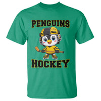 Funny Penguin Playing Ice Hockey T Shirt Winter Sports Gift - Wonder Print Shop