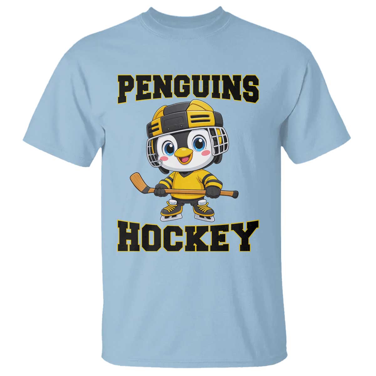 Funny Penguin Playing Ice Hockey T Shirt Winter Sports Gift - Wonder Print Shop