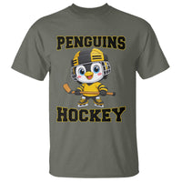 Funny Penguin Playing Ice Hockey T Shirt Winter Sports Gift - Wonder Print Shop