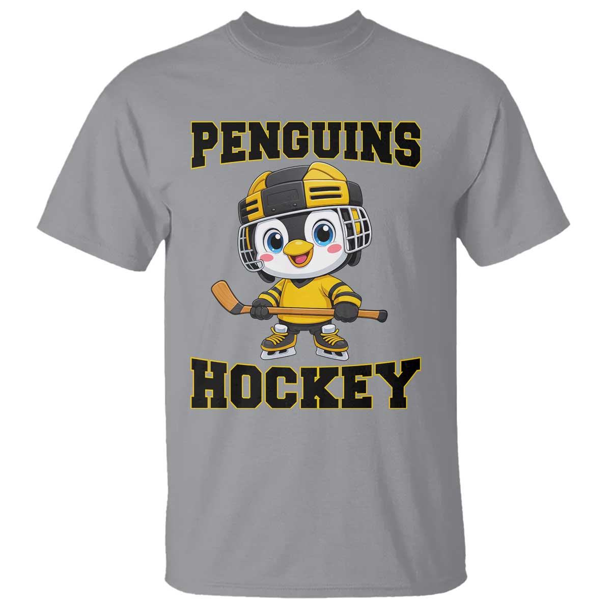 Funny Penguin Playing Ice Hockey T Shirt Winter Sports Gift - Wonder Print Shop