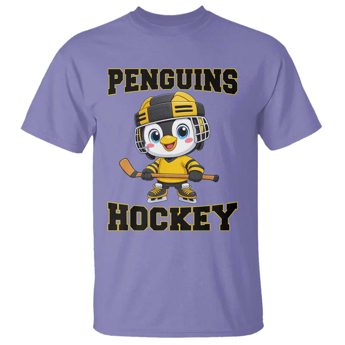Funny Penguin Playing Ice Hockey T Shirt Winter Sports Gift - Wonder Print Shop