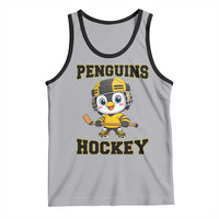 Funny Penguin Playing Ice Hockey Tank Top Winter Sports Gift - Wonder Print Shop