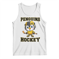 Funny Penguin Playing Ice Hockey Tank Top Winter Sports Gift - Wonder Print Shop