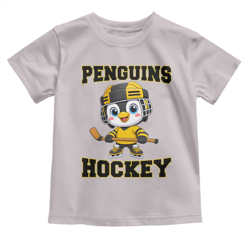 Funny Penguin Playing Ice Hockey Toddler T Shirt Winter Sports Gift - Wonder Print Shop