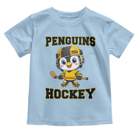 Funny Penguin Playing Ice Hockey Toddler T Shirt Winter Sports Gift - Wonder Print Shop