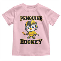 Funny Penguin Playing Ice Hockey Toddler T Shirt Winter Sports Gift - Wonder Print Shop