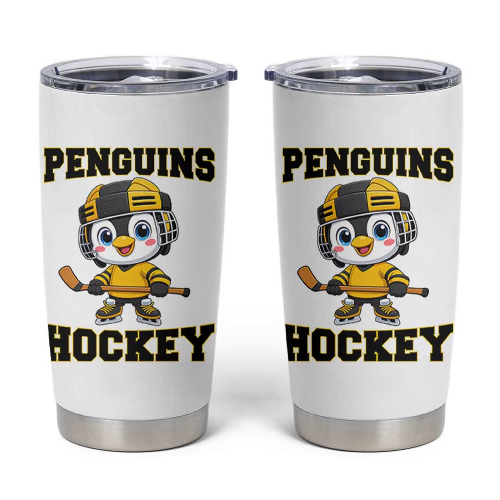 Funny Penguin Playing Ice Hockey Tumbler Cup Winter Sports Gift - Wonder Print Shop