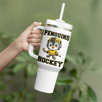 Funny Penguin Playing Ice Hockey Tumbler With Handle Winter Sports Gift - Wonder Print Shop