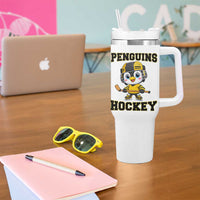 Funny Penguin Playing Ice Hockey Tumbler With Handle Winter Sports Gift - Wonder Print Shop