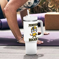 Funny Penguin Playing Ice Hockey Tumbler With Handle Winter Sports Gift - Wonder Print Shop