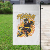Penguin Playing Ice Hockey Garden Flag Funny Sports Fan Gift - Wonder Print Shop