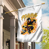 Penguin Playing Ice Hockey Garden Flag Funny Sports Fan Gift - Wonder Print Shop