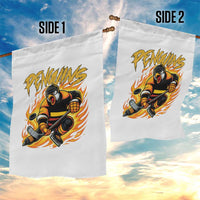 Penguin Playing Ice Hockey Garden Flag Funny Sports Fan Gift - Wonder Print Shop