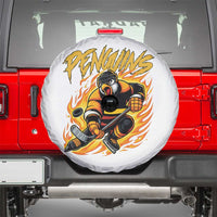 Penguin Playing Ice Hockey Spare Tire Cover Funny Sports Fan Gift - Wonder Print Shop