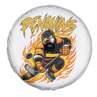 Penguin Playing Ice Hockey Spare Tire Cover Funny Sports Fan Gift - Wonder Print Shop