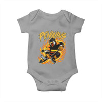 Penguin Playing Ice Hockey Baby Onesie Funny Sports Fan Gift - Wonder Print Shop