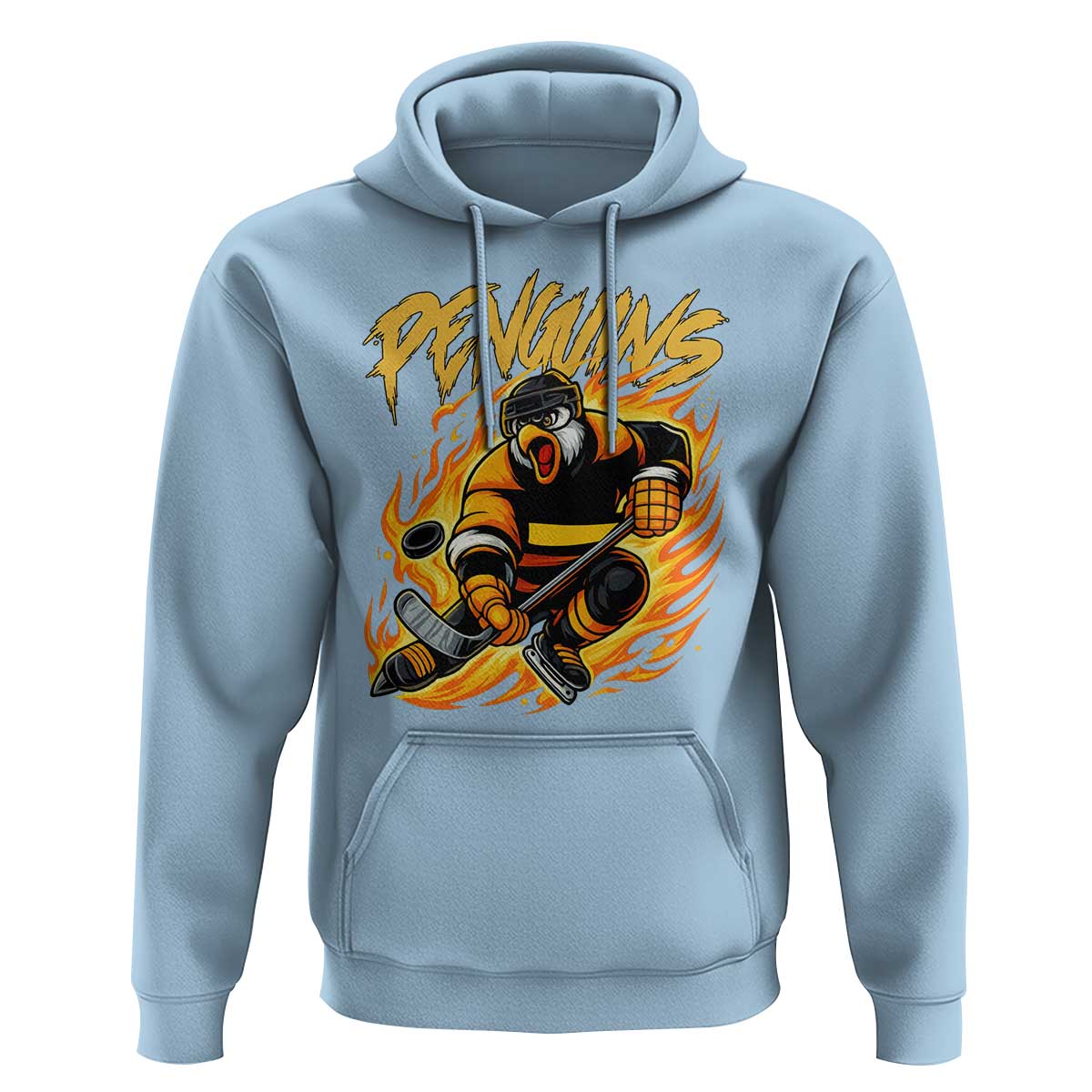 Penguin Playing Ice Hockey Hoodie Funny Sports Fan Gift - Wonder Print Shop