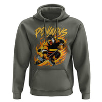 Penguin Playing Ice Hockey Hoodie Funny Sports Fan Gift - Wonder Print Shop