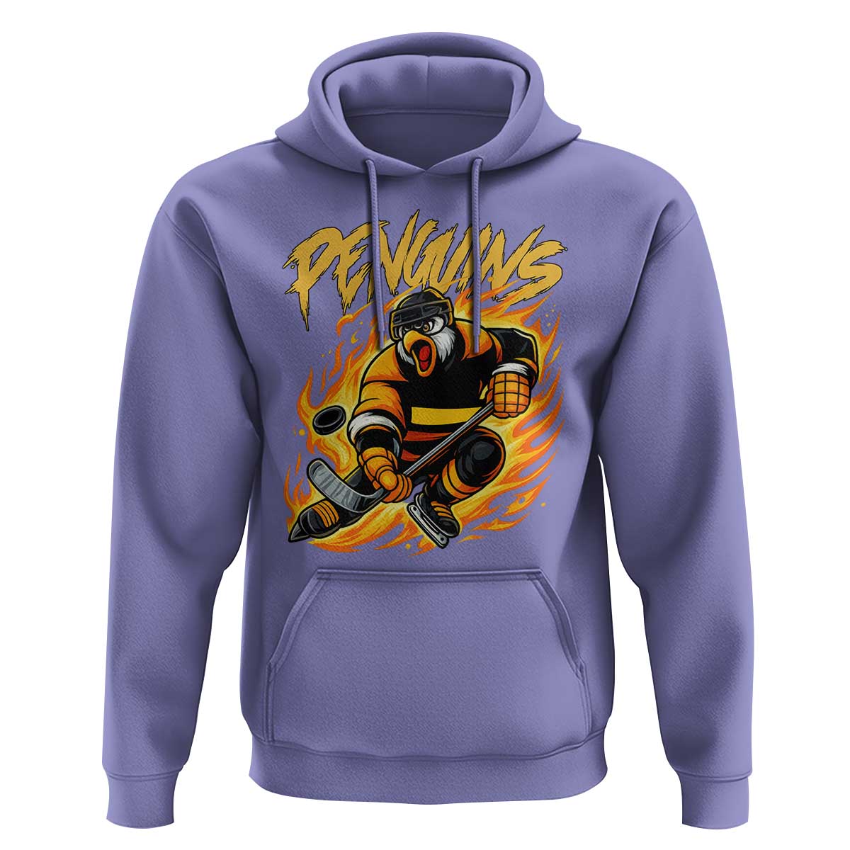 Penguin Playing Ice Hockey Hoodie Funny Sports Fan Gift - Wonder Print Shop