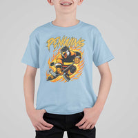 Penguin Playing Ice Hockey T Shirt For Kid Funny Sports Fan Gift - Wonder Print Shop