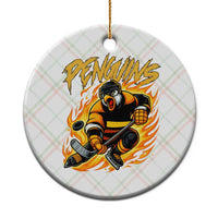 Penguin Playing Ice Hockey Ceramic Ornament Funny Sports Fan Gift - Wonder Print Shop