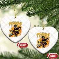 Penguin Playing Ice Hockey Ceramic Ornament Funny Sports Fan Gift - Wonder Print Shop