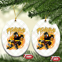 Penguin Playing Ice Hockey Ceramic Ornament Funny Sports Fan Gift - Wonder Print Shop
