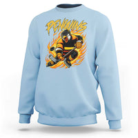 Penguin Playing Ice Hockey Sweatshirt Funny Sports Fan Gift - Wonder Print Shop