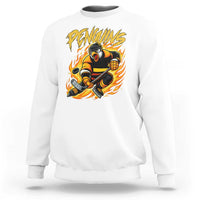 Penguin Playing Ice Hockey Sweatshirt Funny Sports Fan Gift - Wonder Print Shop