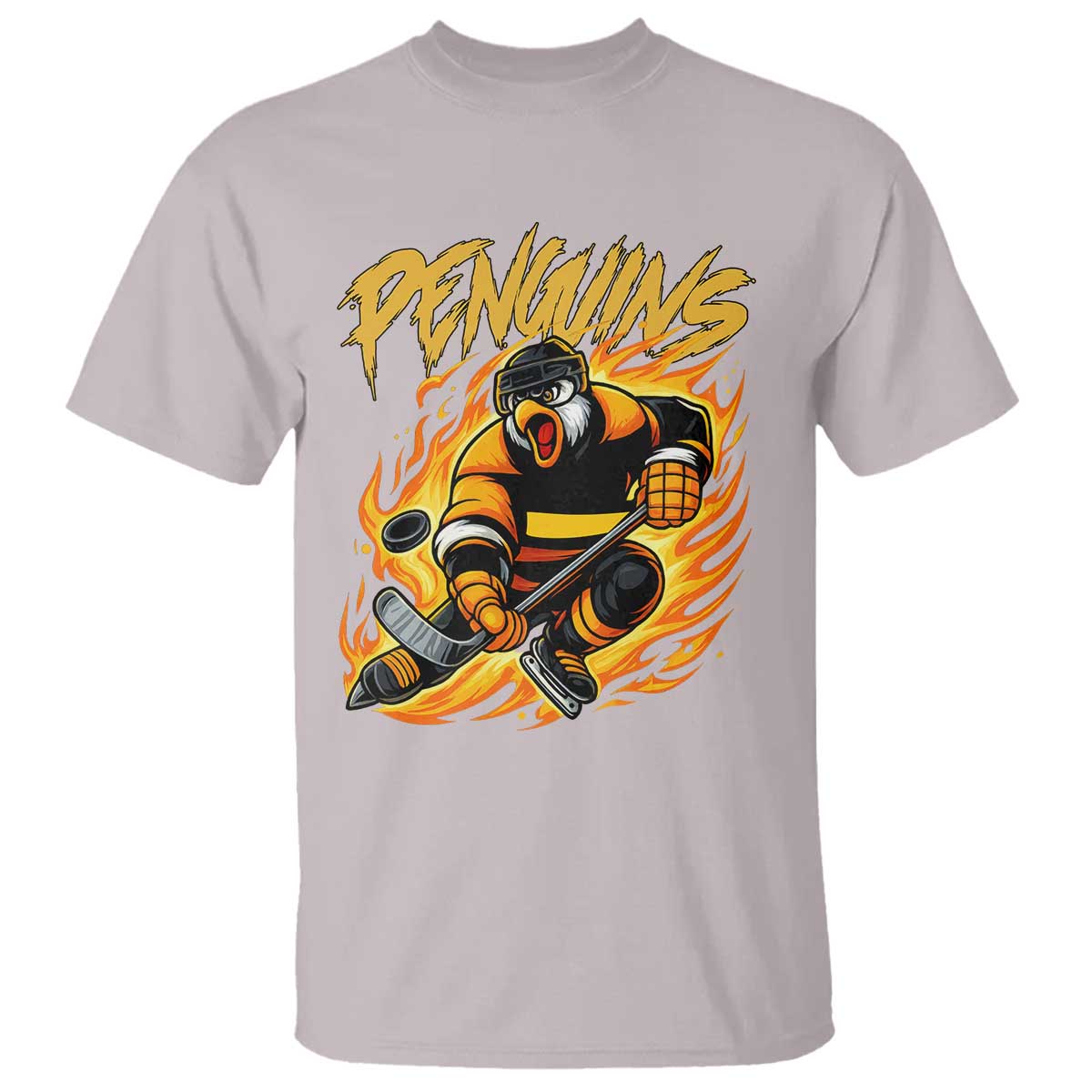 Penguin Playing Ice Hockey T Shirt Funny Sports Fan Gift - Wonder Print Shop