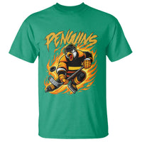 Penguin Playing Ice Hockey T Shirt Funny Sports Fan Gift - Wonder Print Shop