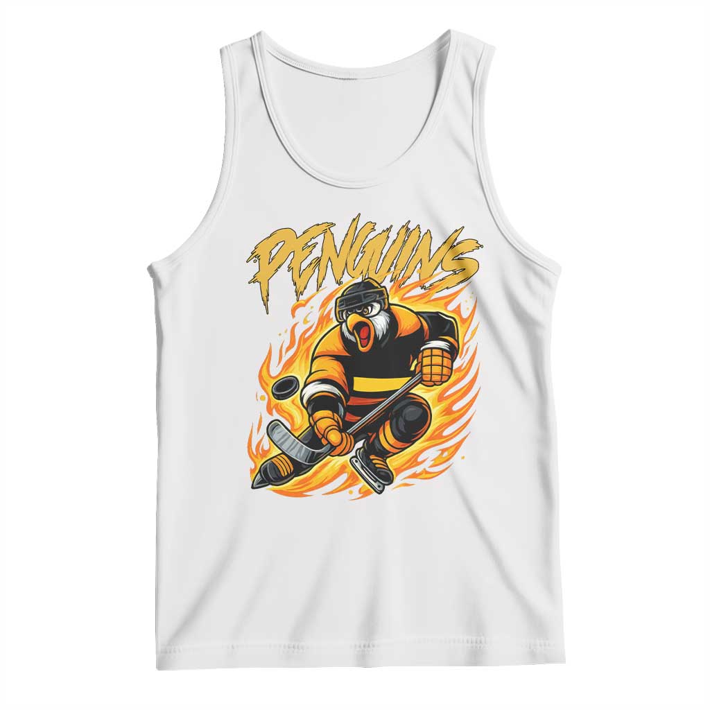 Penguin Playing Ice Hockey Tank Top Funny Sports Fan Gift - Wonder Print Shop